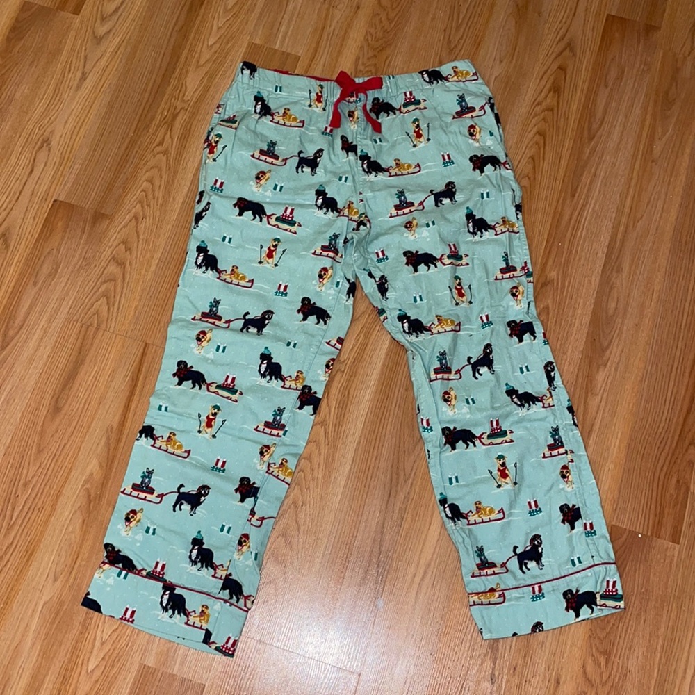 Cute Lands End Winter Holiday Dog Pajama Pants